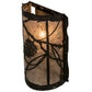 Meyda Lighting Whispering Pines 8" Wrought Iron Right Wall Sconce With Silver Mica Shade Glass