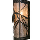 Meyda Lighting Whispering Pines 8" Wrought Iron Right Wall Sconce With Silver Mica Shade Glass