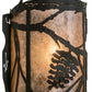 Meyda Lighting Whispering Pines 8" Wrought Iron Right Wall Sconce With Silver Mica Shade Glass
