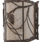 Meyda Lighting Whispering Pines 9" Cafe Noir Wall Sconce With Silver Mica Shade Glass