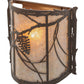 Meyda Lighting Whispering Pines 9" Cafe Noir Wall Sconce With Silver Mica Shade Glass