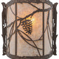 Meyda Lighting Whispering Pines 9" Cafe Noir Wall Sconce With Silver Mica Shade Glass
