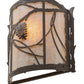 Meyda Lighting Whispering Pines 9" Cafe Noir Wall Sconce With Silver Mica Shade Glass
