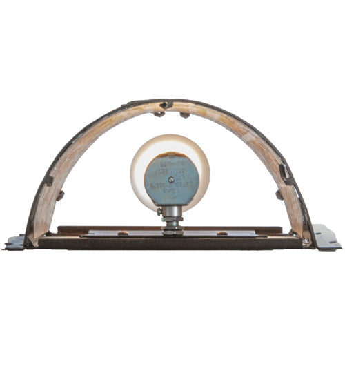 Meyda Lighting Whispering Pines 9" Cafe Noir Wall Sconce With Silver Mica Shade Glass