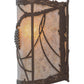 Meyda Lighting Whispering Pines 9" Cafe Noir Wall Sconce With Silver Mica Shade Glass