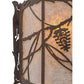 Meyda Lighting Whispering Pines 9" Cafe Noir Wall Sconce With Silver Mica Shade Glass