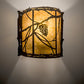 Meyda Lighting Whispering Pines 9" Coffee Bean Wall Sconce With Amber Mica Shade Glass