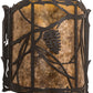 Meyda Lighting Whispering Pines 9" Coffee Bean Wall Sconce With Amber Mica Shade Glass