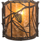 Meyda Lighting Whispering Pines 9" Coffee Bean Wall Sconce With Amber Mica Shade Glass
