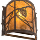 Meyda Lighting Whispering Pines 9" Coffee Bean Wall Sconce With Amber Mica Shade Glass