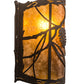 Meyda Lighting Whispering Pines 9" Coffee Bean Wall Sconce With Amber Mica Shade Glass
