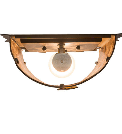 Meyda Lighting Whispering Pines 9" Coffee Bean Wall Sconce With Amber Mica Shade Glass