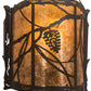 Meyda Lighting Whispering Pines 9" Coffee Bean Wall Sconce With Amber Mica Shade Glass