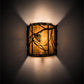 Meyda Lighting Whispering Pines 9" Mahogany Bronze Left Wall Sconce With Amber Mica Shade Glass