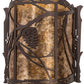 Meyda Lighting Whispering Pines 9" Mahogany Bronze Left Wall Sconce With Amber Mica Shade Glass