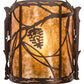 Meyda Lighting Whispering Pines 9" Mahogany Bronze Left Wall Sconce With Amber Mica Shade Glass