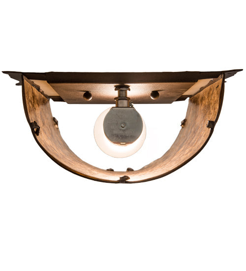 Meyda Lighting Whispering Pines 9" Mahogany Bronze Left Wall Sconce With Amber Mica Shade Glass