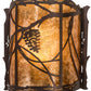 Meyda Lighting Whispering Pines 9" Mahogany Bronze Left Wall Sconce With Amber Mica Shade Glass