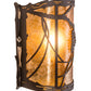 Meyda Lighting Whispering Pines 9" Mahogany Bronze Right Wall Sconce With Amber Mica Shade Glass