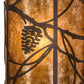 Meyda Lighting Whispering Pines 9" Mahogany Bronze Right Wall Sconce With Amber Mica Shade Glass