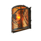 Meyda Lighting Whispering Pines 9" Timeless Bronze Wall Sconce With Amber Mica Shade Glass