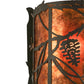 Meyda Lighting Whispering Pines 9" Timeless Bronze Wall Sconce With Amber Mica Shade Glass