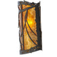 Meyda Lighting Whispering Pines 9" Timeless Bronze Wall Sconce With Amber Mica Shade Glass