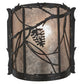 Meyda Lighting Whispering Pines 9" Timeless Bronze Wall Sconce With Silver Mica Shade Glass