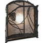 Meyda Lighting Whispering Pines 9" Timeless Bronze Wall Sconce With Silver Mica Shade Glass