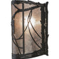 Meyda Lighting Whispering Pines 9" Timeless Bronze Wall Sconce With Silver Mica Shade Glass