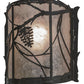 Meyda Lighting Whispering Pines 9" Timeless Bronze Wall Sconce With Silver Mica Shade Glass