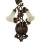 Meyda Lighting White Pond Lily 11" 2-Light Mahogany Bronze Wall Sconce With White Shade Glass