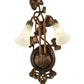Meyda Lighting White Pond Lily 11" 2-Light Mahogany Bronze Wall Sconce With White Shade Glass