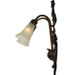 Meyda Lighting White Pond Lily 11" 2-Light Mahogany Bronze Wall Sconce With White Shade Glass