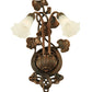 Meyda Lighting White Pond Lily 11" 2-Light Mahogany Bronze Wall Sconce With White Shade Glass