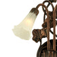 Meyda Lighting White Pond Lily 11" 2-Light Mahogany Bronze Wall Sconce With White Shade Glass