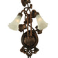 Meyda Lighting White Pond Lily 11" 2-Light Mahogany Bronze Wall Sconce With White Shade Glass
