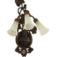Meyda Lighting White Pond Lily 11" 3-Light Mahogany Bronze Wall Sconce With White Shade Glass