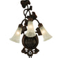 Meyda Lighting White Pond Lily 11" 3-Light Mahogany Bronze Wall Sconce With White Shade Glass