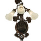 Meyda Lighting White Pond Lily 11" 3-Light Mahogany Bronze Wall Sconce With White Shade Glass