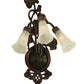 Meyda Lighting White Pond Lily 11" 3-Light Mahogany Bronze Wall Sconce With White Shade Glass