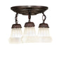 Meyda Lighting White Puffy Rose 12" 3-Light Mahogany Bronze Semi-flush Mount Light With White Shade Glass