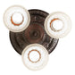 Meyda Lighting White Puffy Rose 12" 3-Light Mahogany Bronze Semi-flush Mount Light With White Shade Glass