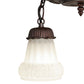 Meyda Lighting White Puffy Rose 12" 3-Light Mahogany Bronze Semi-flush Mount Light With White Shade Glass