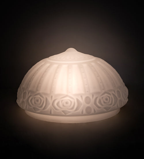 Meyda Lighting White Puffy Rose 13" White Shade Glass