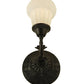 Meyda Lighting White Puffy Rose 7" Mahogany Bronze Wall Sconce With White Satin Art Shade Glass