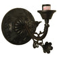 Meyda Lighting White Puffy Rose 7" Mahogany Bronze Wall Sconce With White Satin Art Shade Glass