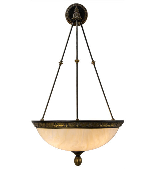 Meyda Lighting Whitesboro Middle School Auditorium 20" 2-Light Gold & Black Wall Sconce With Creme Carrare Shade Glass