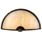 Meyda Lighting Whitesboro Middle School Auditorium 20" 2-Light Gold & Black Wall Sconce With Creme Carrare Shade Glass
