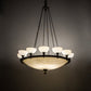 Meyda Lighting Whitesboro Middle School Auditorium 55" 24-Light Black Chandelier With White & Cream Idalight Shade